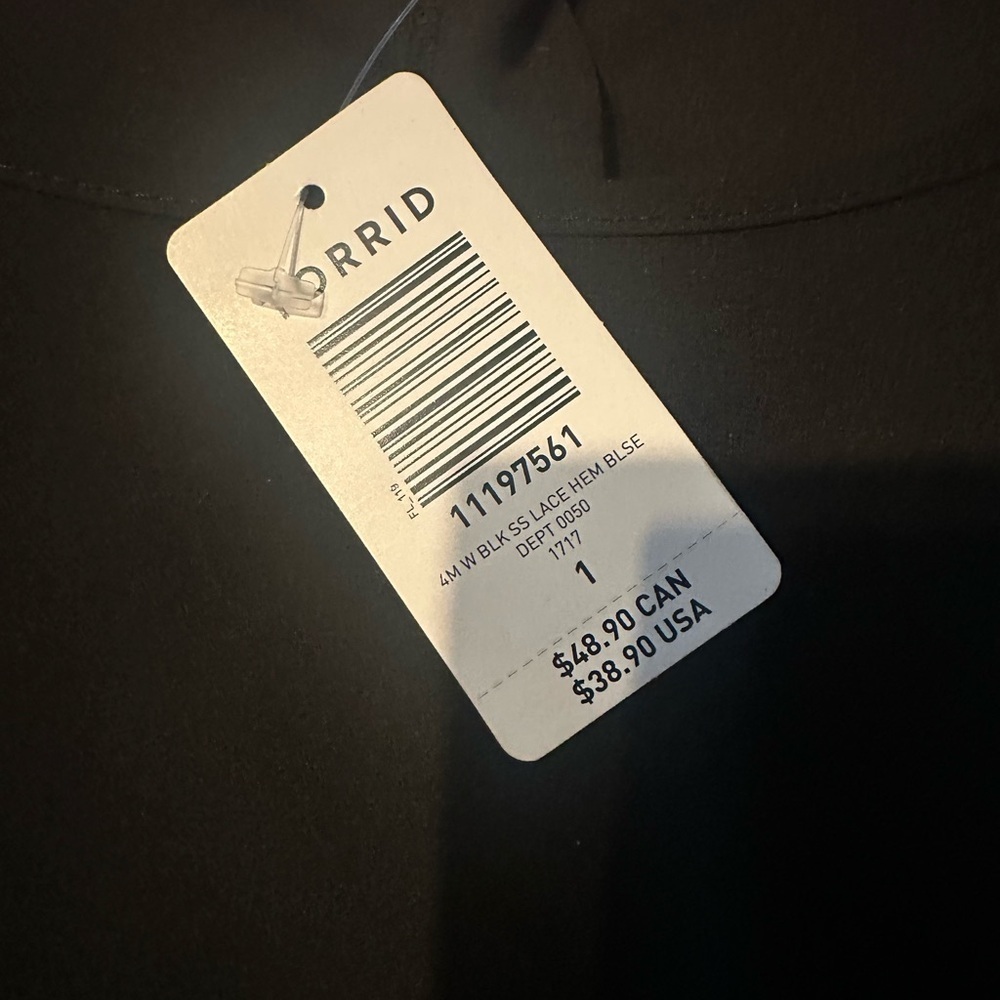 Torrid Black Blouse with Lace - Picture 2 of 3